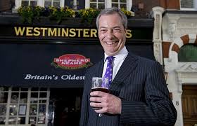 Farage with beer